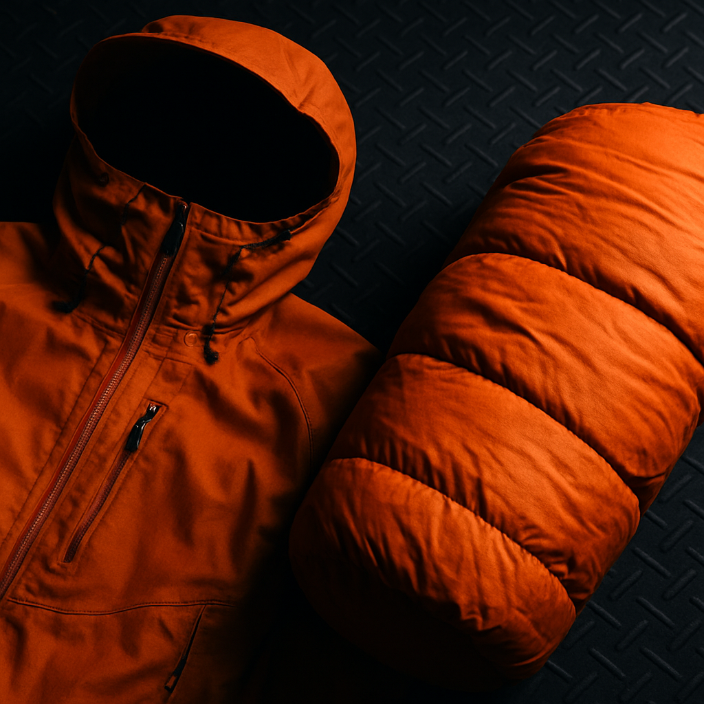 Orange adventure gear on blacked-out steel